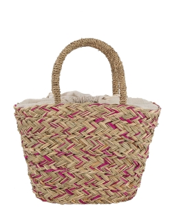 Woven Straw Handbag CTES-0018 FUSCHIA